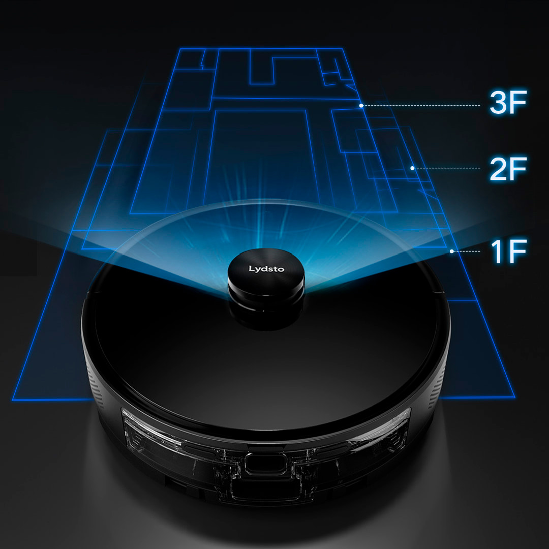Робот-пылесос с системой лазерной навигации Lydsto R1D чёрного цвета